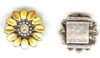 1 13mm Antique Silver with Topaz Epoxy Flower Slider